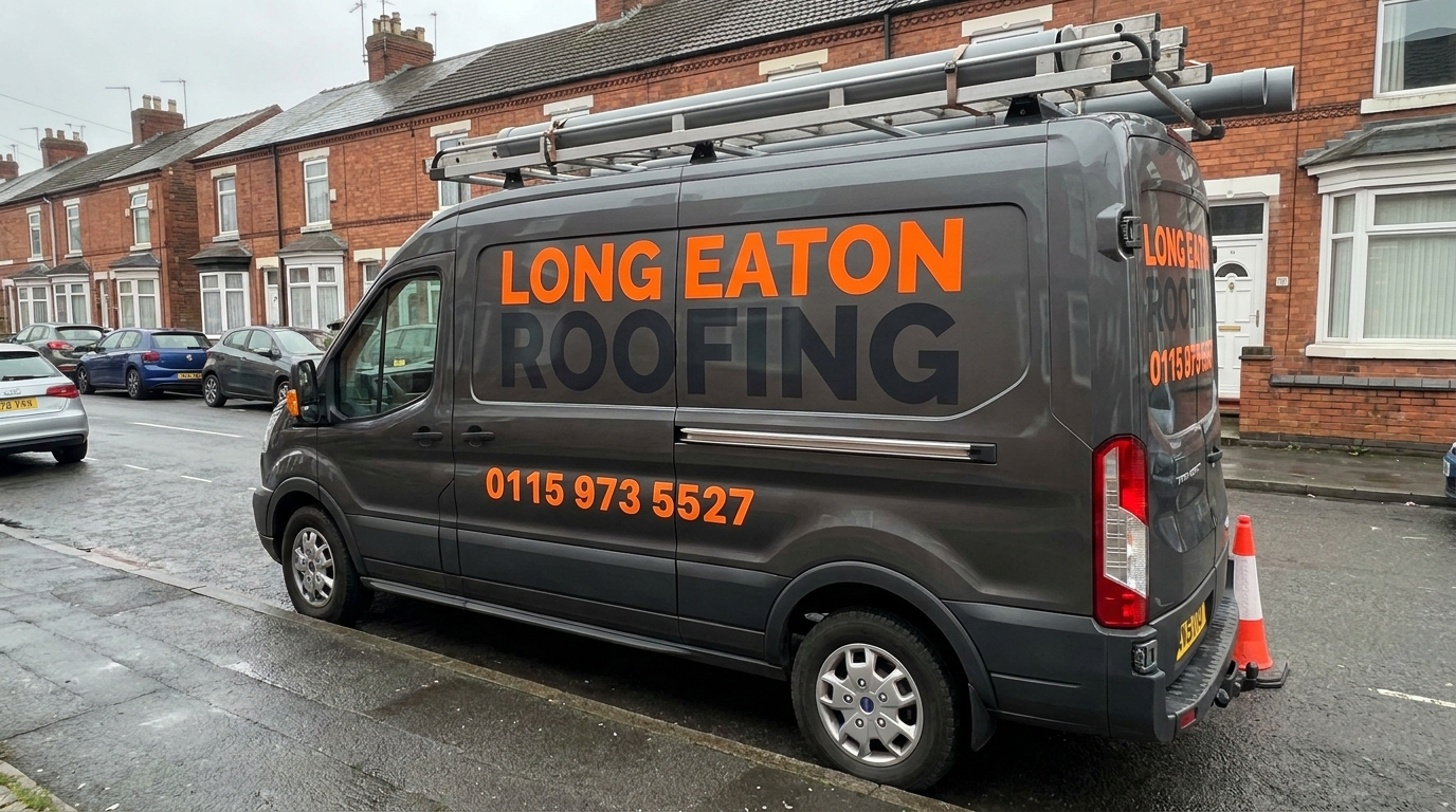 Long Eaton Asphalt and Roofing Services branded work van